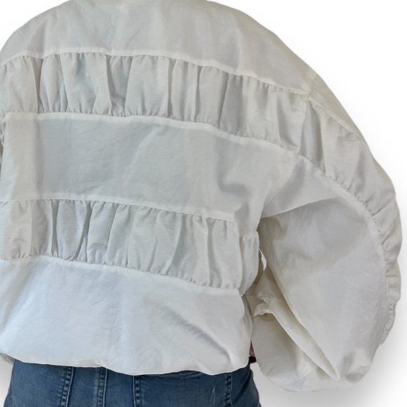 Z. Cavaricci ruched sweatshirt oversized fit in eggshell white, size 3 - Picture 6 of 10